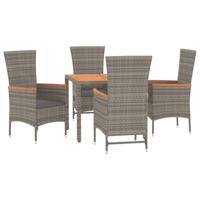 9-delige Tuinset met kussens poly rattan grijs - thumbnail