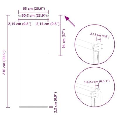 Rolgordijn verduisterend 65x230cm stofbreedte 60,7 cm polyester