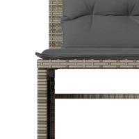 4-delige Loungeset met kussens poly rattan grijs - thumbnail