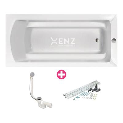 Xenz Bodysize Ligbad - 180x90x48 - afvoer uiteinde - acryl - wit 6974-01 Xenz Bodysize Ligbad - 180x90x48 - afvoer uiteinde - acryl - wit 6974-01