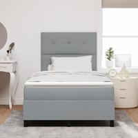 Boxspring bed met matras Lichtgrijs 120 x 190 cm Stof - thumbnail