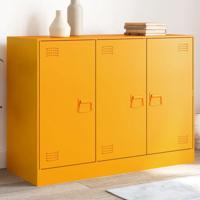 Dressoir 99x39x73 cm staal mosterdgeel - thumbnail