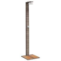 Buitendouche 50x55x224 cm poly rattan en acaciahout grijs - thumbnail
