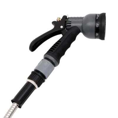 VidaXL Tuinslang met sproeikop 0,6&apos;&apos; 30 m roestvrij staal zilverkleur