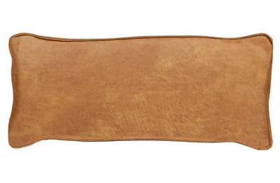 WOOOD Sierkussen 'Bean' 30 x 70cm, Recycle leer, kleur Cognac