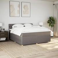 vidaXL Boxspring met matras stof taupe 180x200 cm - thumbnail