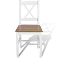 Eetkamerstoelen 2 st grenenhout wit - thumbnail