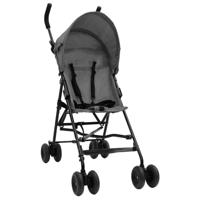 VidaXL Kinderbuggy staal lichtgrijs en zwart - thumbnail