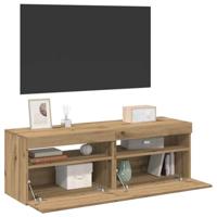 Tv-meubels met LED 2 st bewerkt hout artisanaal eiken - thumbnail