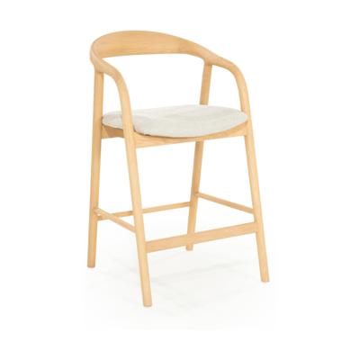 Eleonora Barstoel 'Rayven' Essen en stof, kleur Naturel (zithoogte 65cm)