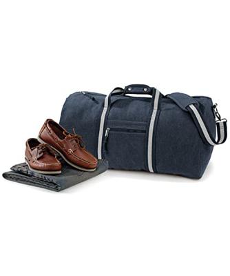 Quadra QD613 Vintage Canvas Holdall - Vintage Black - 58 x 30 x 30 cm