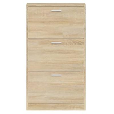 VidaXL Schoenenkast 59x17x108 cm bewerkt hout eikenkleurig VidaXL Schoenenkast 59x17x108 cm bewerkt hout eikenkleurig