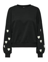 Only Onlmacy L/s O-neck Box Cc Swt Sweater 4805216 Black W. Cd Hearts - thumbnail