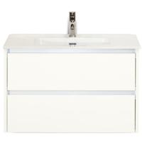 Dante Badmeubelset 80 cm - Wit Hoogglans - Keramische Wastafel Wit Cover - thumbnail