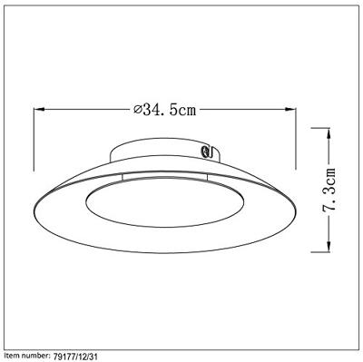 Lucide FOSKAL - Plafonnière - Ø 34,5 cm - LED - 1x12W 2700K - Wit