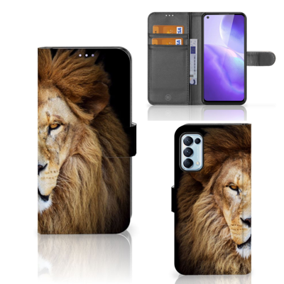 OPPO Find X3 Lite Telefoonhoesje met Pasjes Leeuw OPPO Find X3 Lite Telefoonhoesje met Pasjes Leeuw