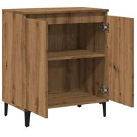 Dressoir 60x35x70 cm bewerkt hout artisanaal eikenkleur - thumbnail