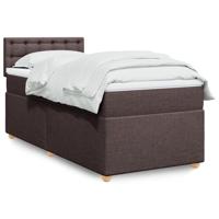 Boxspring met matras stof donkerbruin 90x190 cm - thumbnail