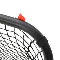 VidaXL Voetbaldoel met net 90x48x71 cm staal rood en zwart - thumbnail