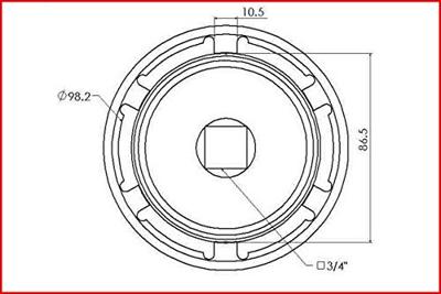 KS Tools 460.3730 3/4”-sleufmoersleutel met 6 pennen voor DAF, binnentap Ø 86 mm