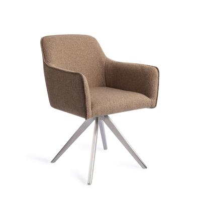 Jesper Home Eetkamerstoel 'Hofu' Turn Steel, Draaibaar, kleur French Toast