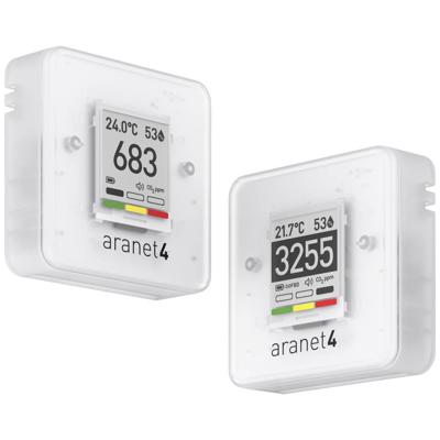 aranet CO₂-meter 0, 0, 0, 600 - 9999, 50, 85, 1100 ppm, °C, %, hPa Met temperatuurmeting