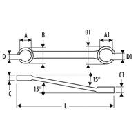 Expert by Facom Open Ringsleutel, 15° Gebogen | 12x14 mm - E117392 - thumbnail