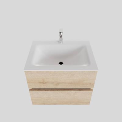 Badkamermeubel Solid Surface BWS Oslo 60x46 cm Wood Washed Oak (1 kraangat) Badkamermeubel Solid Surface BWS Oslo 60x46 cm Wood Washed Oak (1 kraangat)
