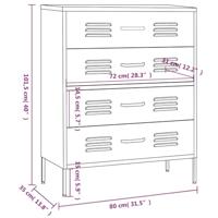 Ladekast 80x35x101,5 cm staal mintkleurig - thumbnail