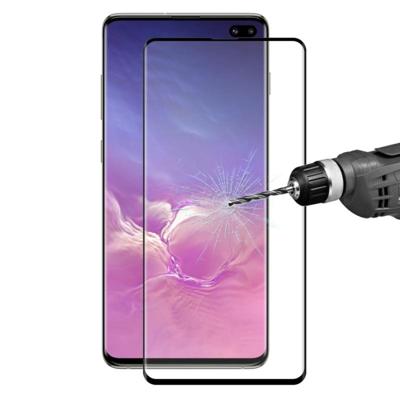ENKAY Hat-Prins 0 26 mm 9H 3D gebogen oppervlak Full Screen Cover hete buigende getemperd kleurenfilm voor Galaxy S10+(Black)
