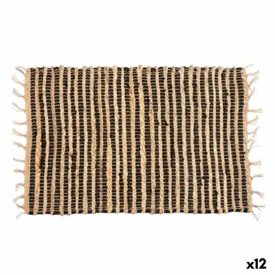 Tapijt Gift Decor Zwart Natuurlijk Strepen 60 x 1 x 90 cm (12 Stuks)