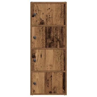 Boekenkast 40x24x102 cm bewerkt hout oud houtkleurig