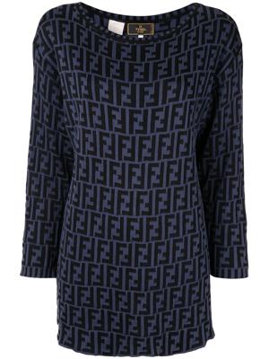 Fendi Pre-Owned Zucca pattern knitted top - Black