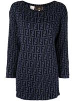 Fendi Pre-Owned Zucca pattern knitted top - Black - thumbnail