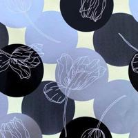Cadeaupapier - Geschenkpapier - White flowers with UV black dots 30 cm - thumbnail