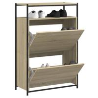 Schoenenkast 75x34x112 cm bewerkt hout sonoma eikenkleurig - thumbnail