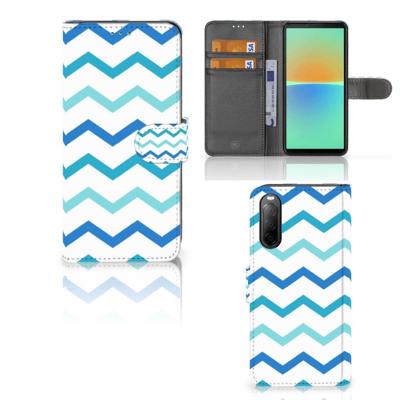 Sony Xperia 10 IV | Telefoon Hoesje | Zigzag Blauw