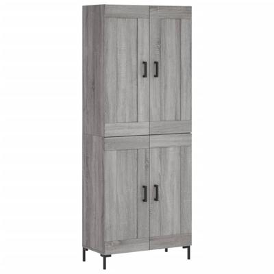 Hoge kast 69,5x34x180 cm bewerkt hout grijs sonoma eikenkleurig