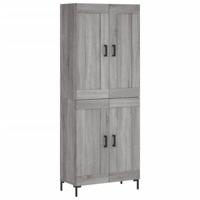 Hoge kast 69,5x34x180 cm bewerkt hout grijs sonoma eikenkleurig - thumbnail