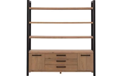 Goossens Wandmeubel Santos, 2 deuren, 3 laden, 3 open vakken 200 cm hoog 180 cm breed Goossens Wandmeubel Santos, 2 deuren, 3 laden, 3 open vakken 200 cm hoog 180 cm breed