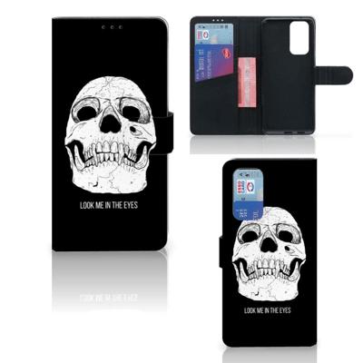 Telefoonhoesje met Naam OnePlus 9 Pro Skull Eyes | Portemonnee hoesje Telefoonhoesje met Naam OnePlus 9 Pro Skull Eyes | Portemonnee hoesje