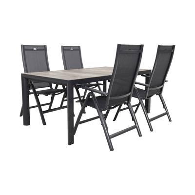 Hartman Roma/Kings verstelbare tuinset antraciet - 180x100 cm.