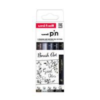 Fineliner Uni-ball Pin Brush Art set à 5 stuks assorti - thumbnail