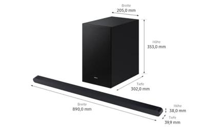 Samsung Ultra Slim Soundbar HW-S711GD Surroundsysteem Zwart Bluetooth, Dolby Atmos, WiFi, Wandbevestiging, Spraakbesturing