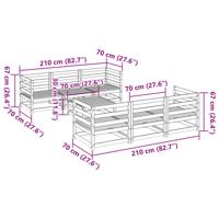 7-delige Loungeset massief grenenhout - thumbnail