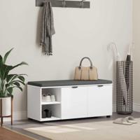 Halbank met kussen Effen Wit 100 x 38 x 46 cm - thumbnail