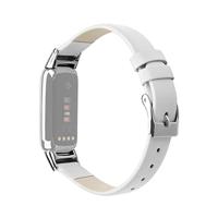 Fitbit Luxe - Leren bandje - Maat: Large - Wit - thumbnail