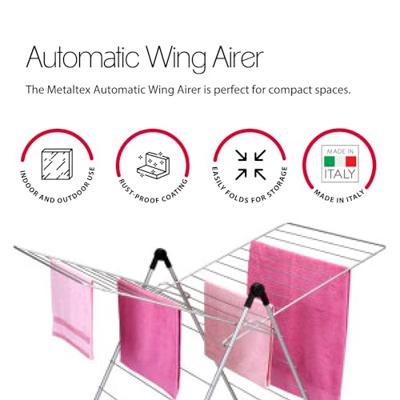 Tomado-Metaltex Automatic Droogrek 20 Meter Zilvergrijs Tomado-Metaltex Automatic Droogrek 20 Meter Zilvergrijs