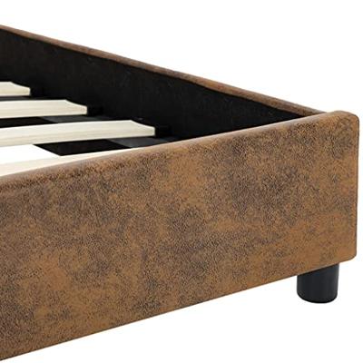 VidaXL Bedframe kunstsuède bruin 120x200 cm