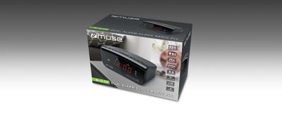 Muse M-12 CR Radiowekker (PLL-tuner, 2 wektijden, 1,5 cm (0,6 inch) rood led-display) zwart